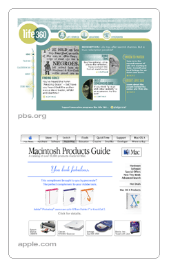 ejemplos de paginas en apple y pbs